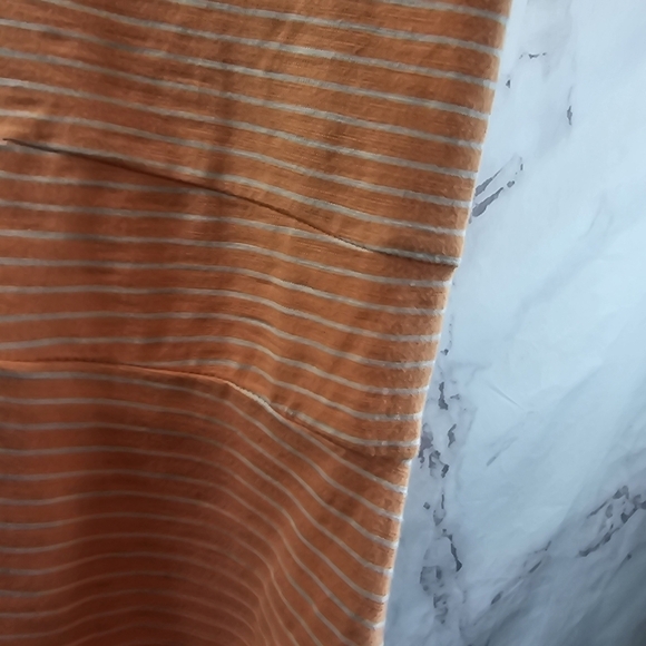 Patagonia Dress Womens XS Peach White Striped Tank Organic V Porch Song Mini - Picture 9 of 10